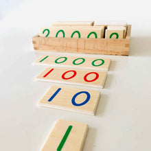 Montessori Large Wooden (Place Value) Number Cards 1-9000 Early Math Games for Kids STEM Toys