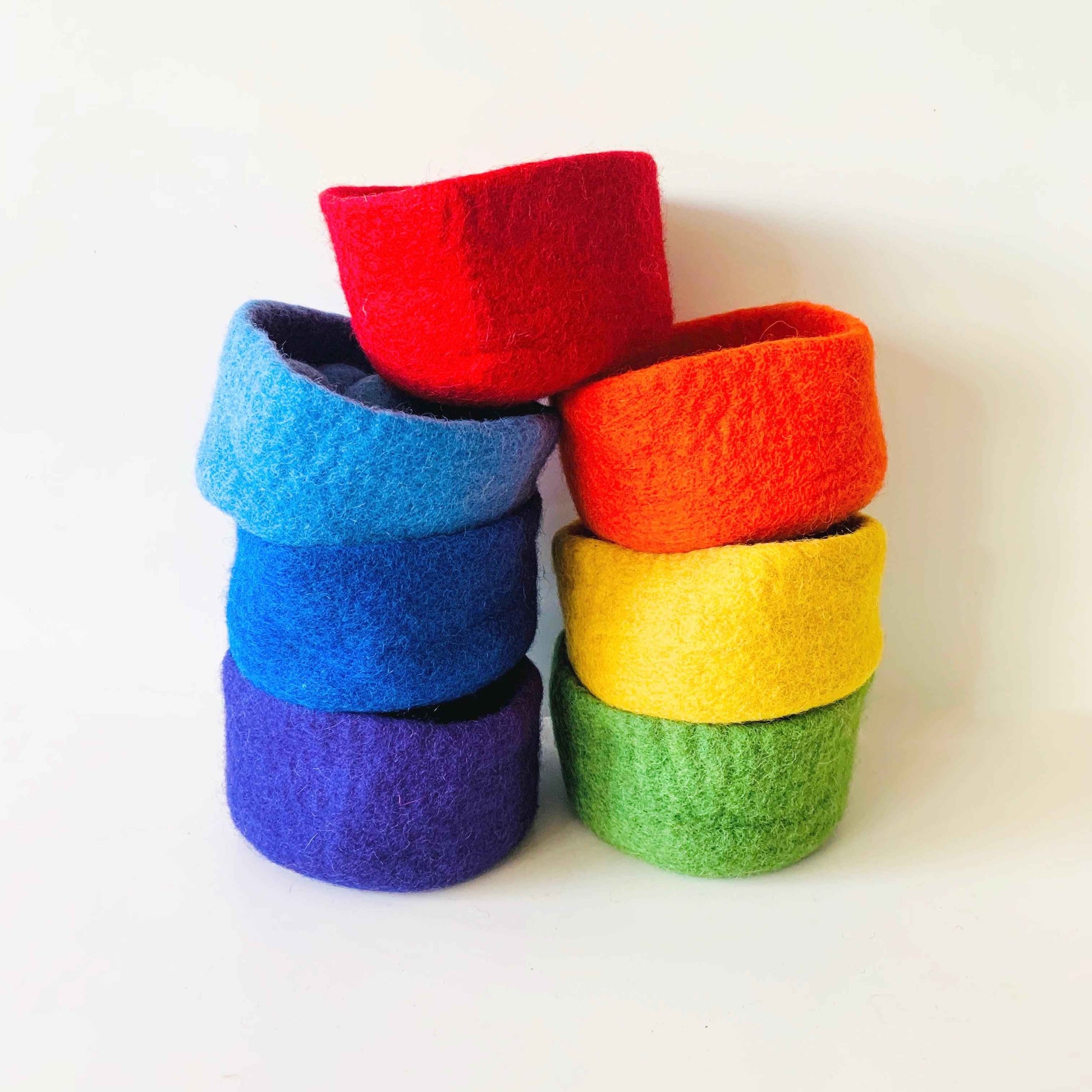Papoose Felt Rainbow Colour Sorting Felt Ball 56p Set Pretend & Imaginative Play Toys 3yrs+