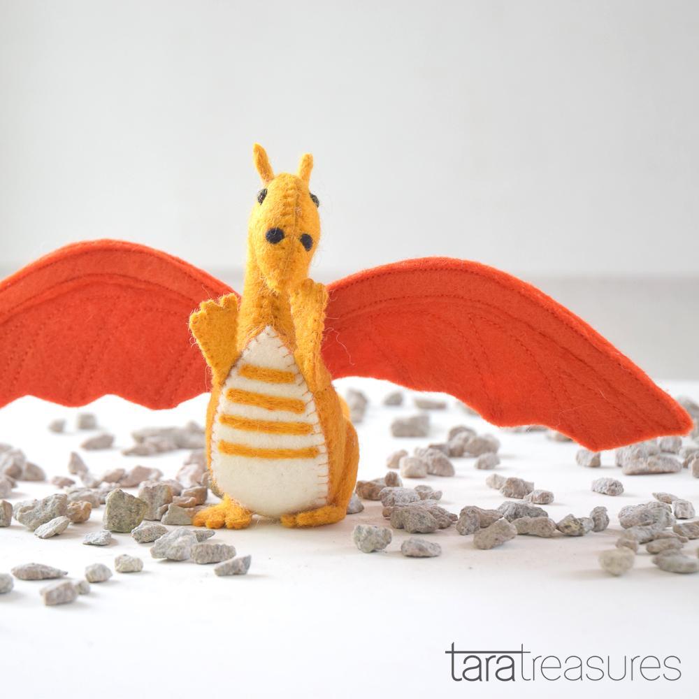 Tara Treasures Felt Dragon Pretend & Imaginative Play Toys Felt Animals Dinosaur and Dragon Theme 3yrs+