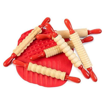 Mini Pattern Rolling Pins 6pcs Playdough Sand Toys Art and Crafts for Kids 3yrs+