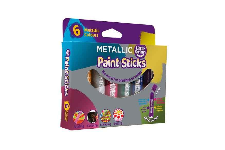 Little Brian Paint Sticks Metallic 6 Pack Art and craft for kids 3yrs+