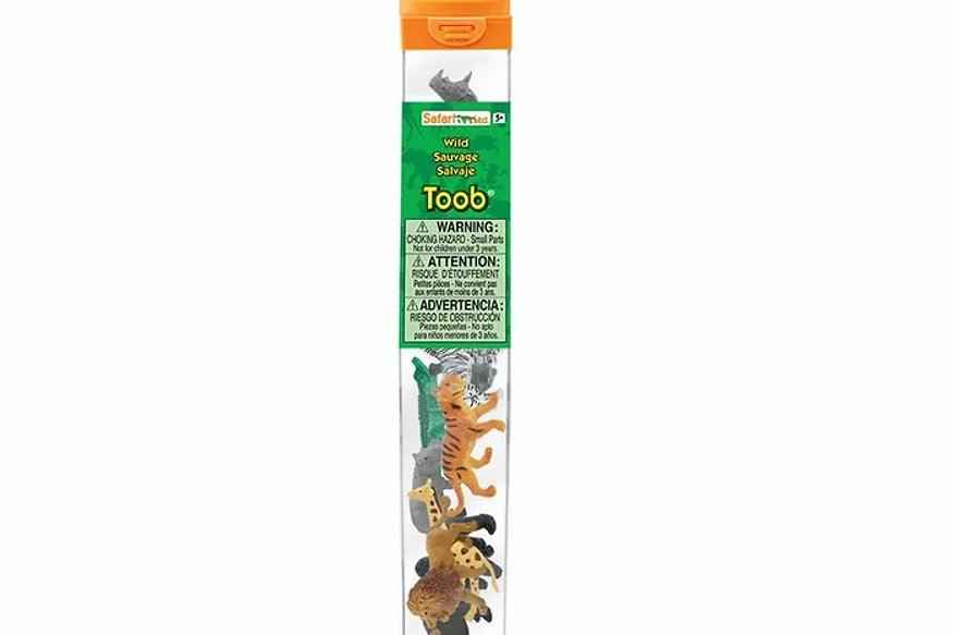 Tube of 12 Wild Animal Figurines Montessori Language Learning Figurines by Safari Ltd Toob Range 3yrs+