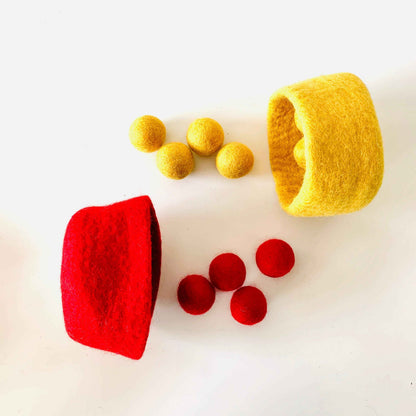 Papoose Felt Rainbow Colour Sorting Felt Ball 56p Set Pretend & Imaginative Play Toys 3yrs+