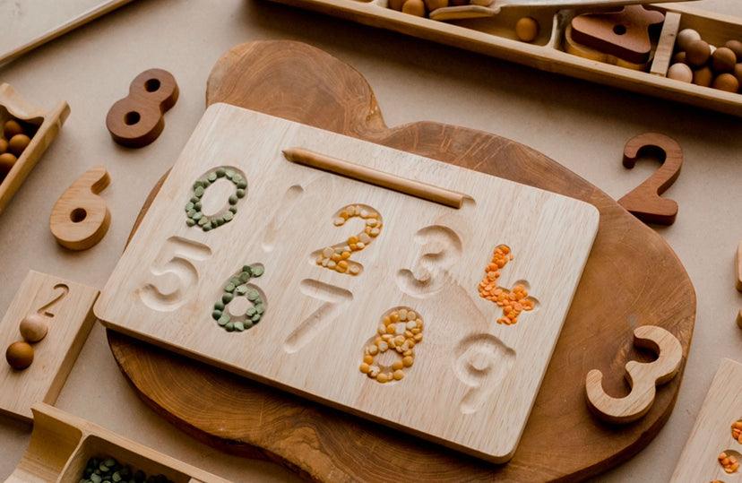 Qtoys Number Tracing Writing Board Developmental Toys for Toddlers Cognitive Language Early Math Games for Kids STEM Toys 2yrs+