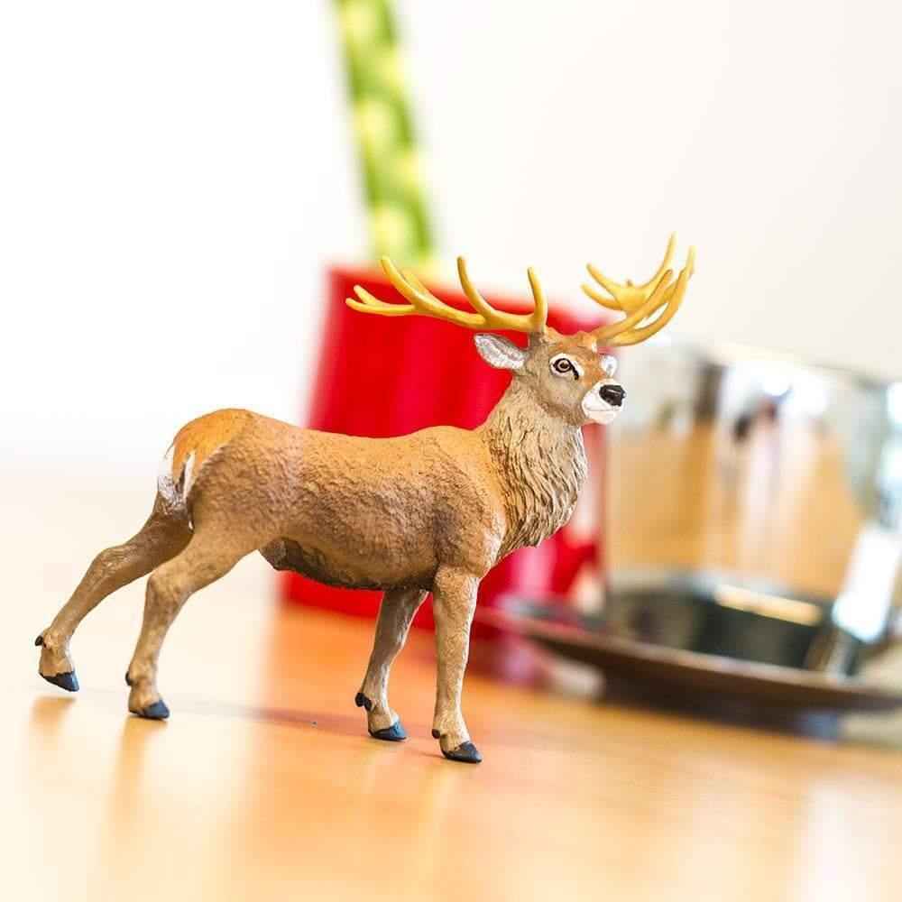 Red Deer Stag Figurine by Safari Ltd Large Woodland Collection Animal Figurines Clearance 3yrs+