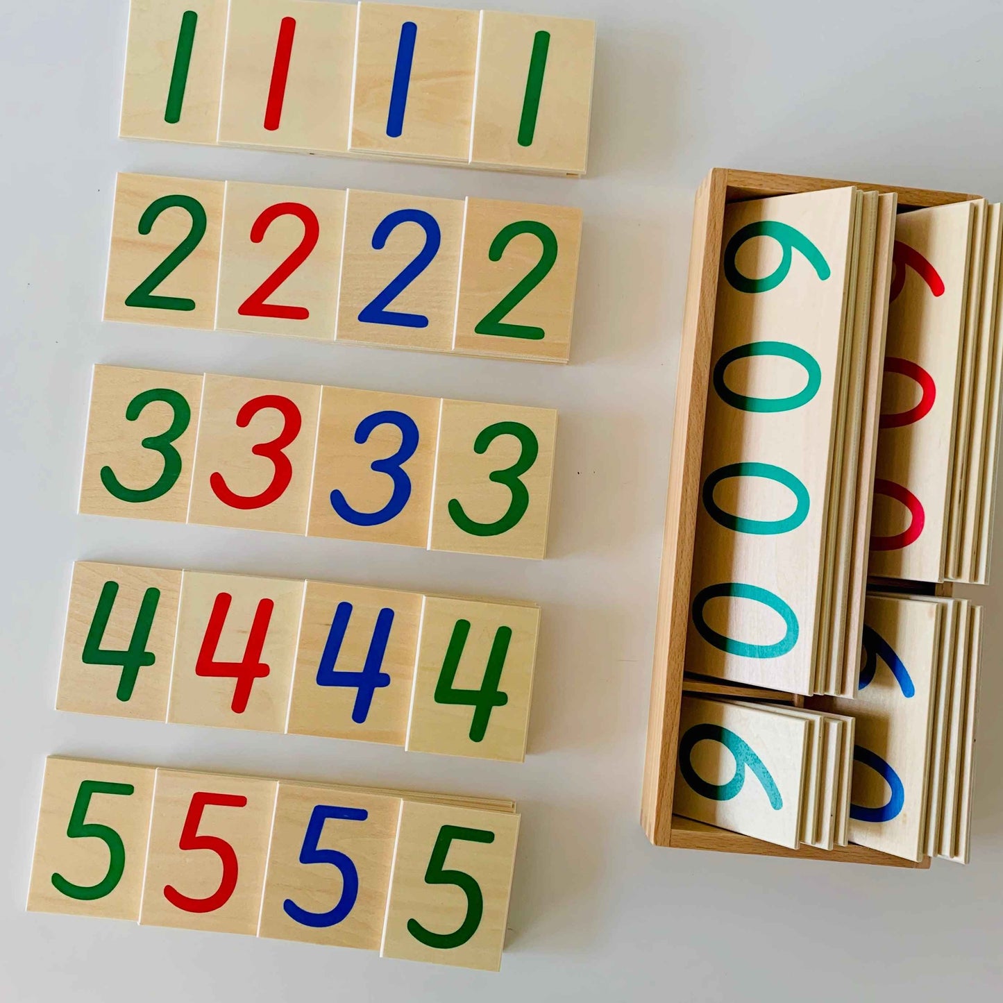 Montessori Large Wooden (Place Value) Number Cards 1-9000 Early Math Games for Kids STEM Toys