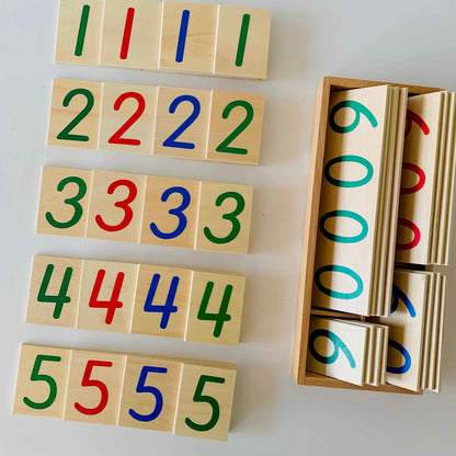 Montessori Large Wooden (Place Value) Number Cards 1-9000 Early Math Games for Kids STEM Toys