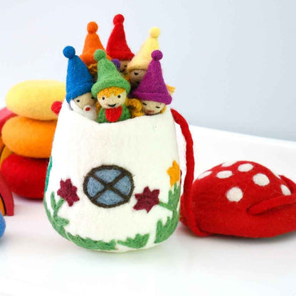 Tara Treasures Felt Mushroom Toadstool Bag Pretend and Imaginative Play 3yrs+
