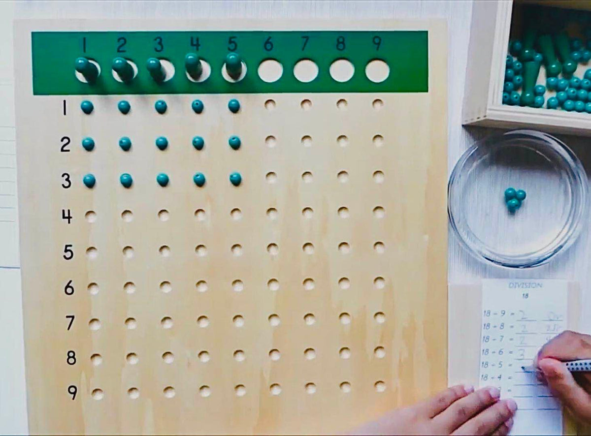 Montessori Unit Division Bead Board Set Early Math Games for Kids STEM Toys