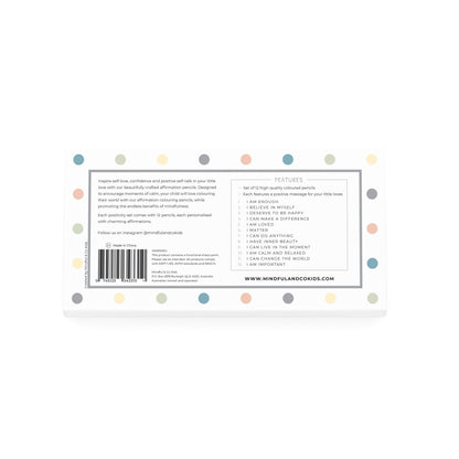 Mindful & Co Kids Affirmation Colouring Pencils 12pc Stationary Art and craft for kids 3yrs+