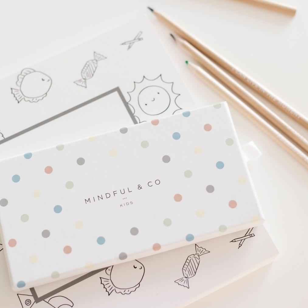 Mindful & Co Kids Affirmation Colouring Pencils 12pc Stationary Art and craft for kids 3yrs+
