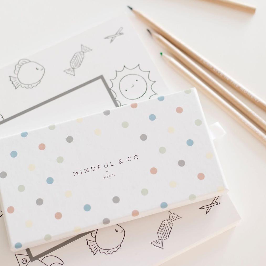 Mindful & Co Kids Affirmation Colouring Pencils 12pc Stationary Art and craft for kids 3yrs+