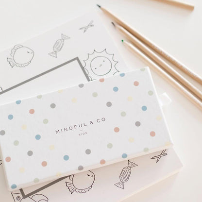 Mindful & Co Kids Affirmation Colouring Pencils 12pc Stationary Art and craft for kids 3yrs+