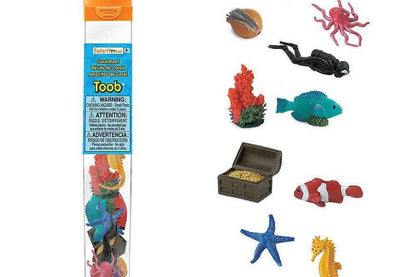 Tube of 11 Coral Reef Animal Figurines Montessori Language Learning Figurines by Safari Ltd Toob Range Ocean Toys 3yrs+