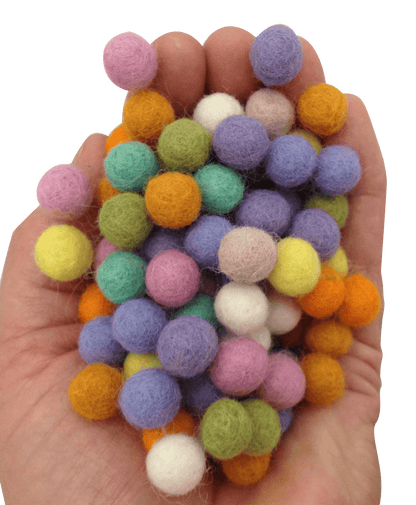 Papoose Felt Pompoms 1.5cm Spring 100 Pieces Pretend & Imaginative Play Toys 3yrs+