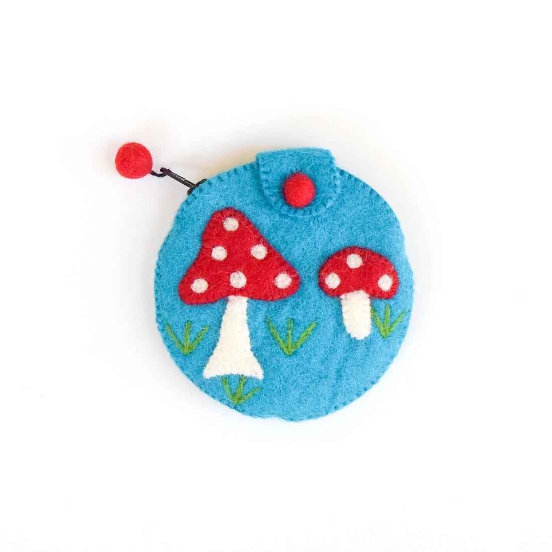 Tara Treasures Felt Mushroom Purse 13cm DISCONTINUED 3yrs+