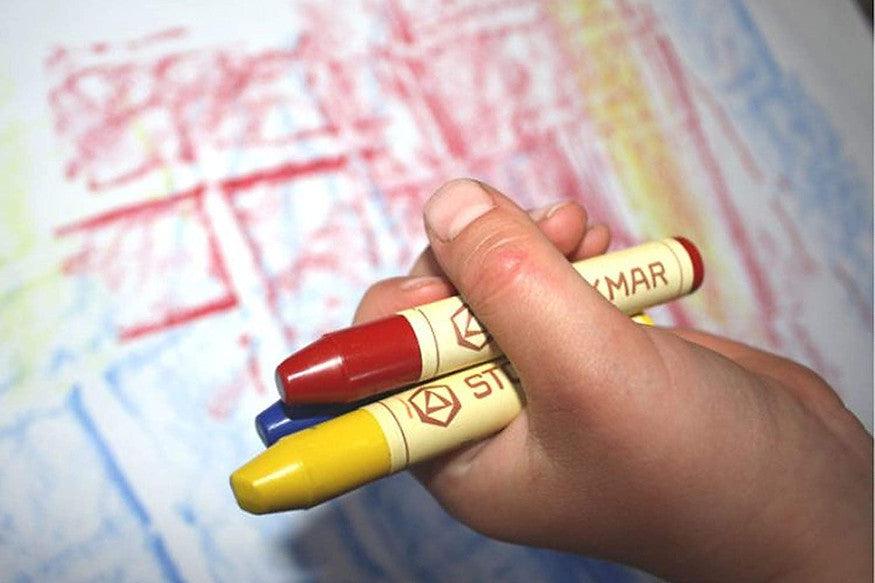 Stockmar Wax Crayons with Pure Beeswax 8 Sticks in Tin Waldorf Education Mix Stationary Art and craft for kids 3yrs+