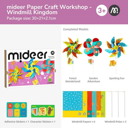 Mideer Paper Craft Workshop Windmill Kingdom Art and Craft for Kids 3yrs+