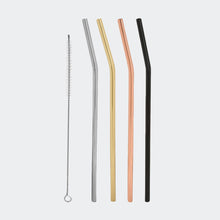 4 Pack Multi Colour Metal Straws
