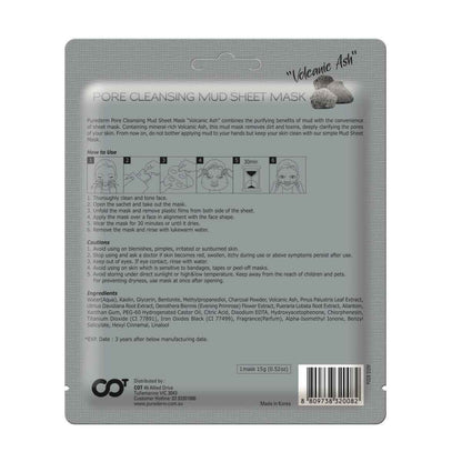 Purederm Pore Cleansing Mud Sheet Mask 15g - Volcanic Ash