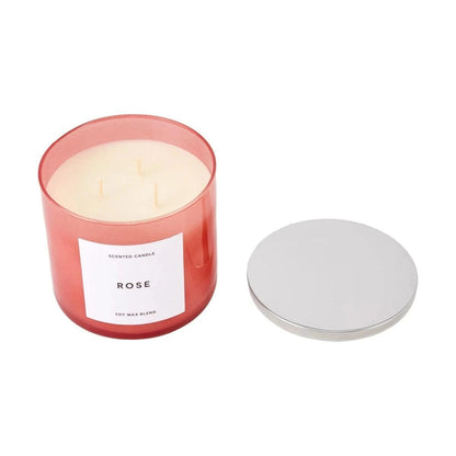 Rose Inspired Glass Candle