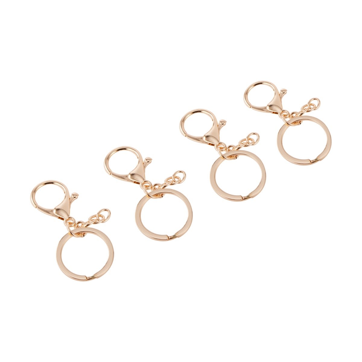 4 Pack Keyrings - Gold Look