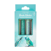 4 Pack Glitter Brush Markers
