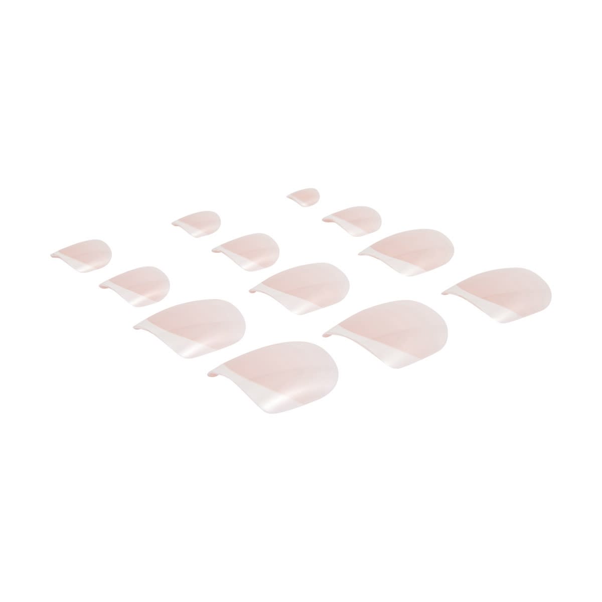 OXX Cosmetics 24 Pack Artificial Toenails with Adhesive - French Tip, Pink