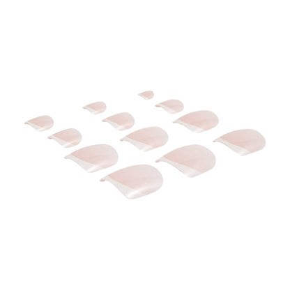 OXX Cosmetics 24 Pack Artificial Toenails with Adhesive - French Tip, Pink