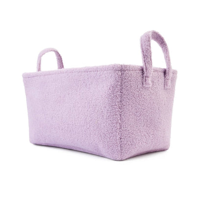 Boucle Basket with Stripe Liner - Purple
