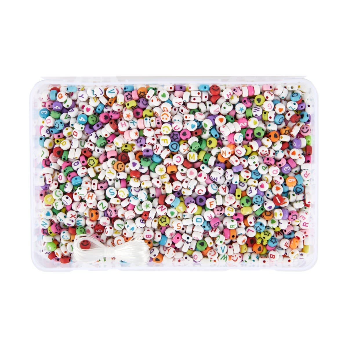 Assorted Shape and Alphabet Beads Set - Brights