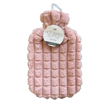 2L OXX Essentials Hot Water Bottle with Pink Grid Plush Cover