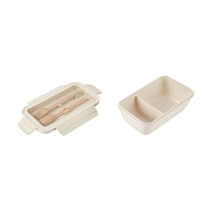 Oatmeal Wheat Straw Lunch Box with Cutlery