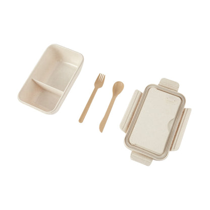 Oatmeal Wheat Straw Lunch Box with Cutlery