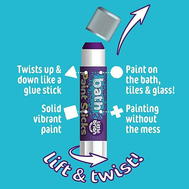 Little Brian Bath Paint Sticks 6 Pack Art and craft for kids Bath Toys 3yrs+
