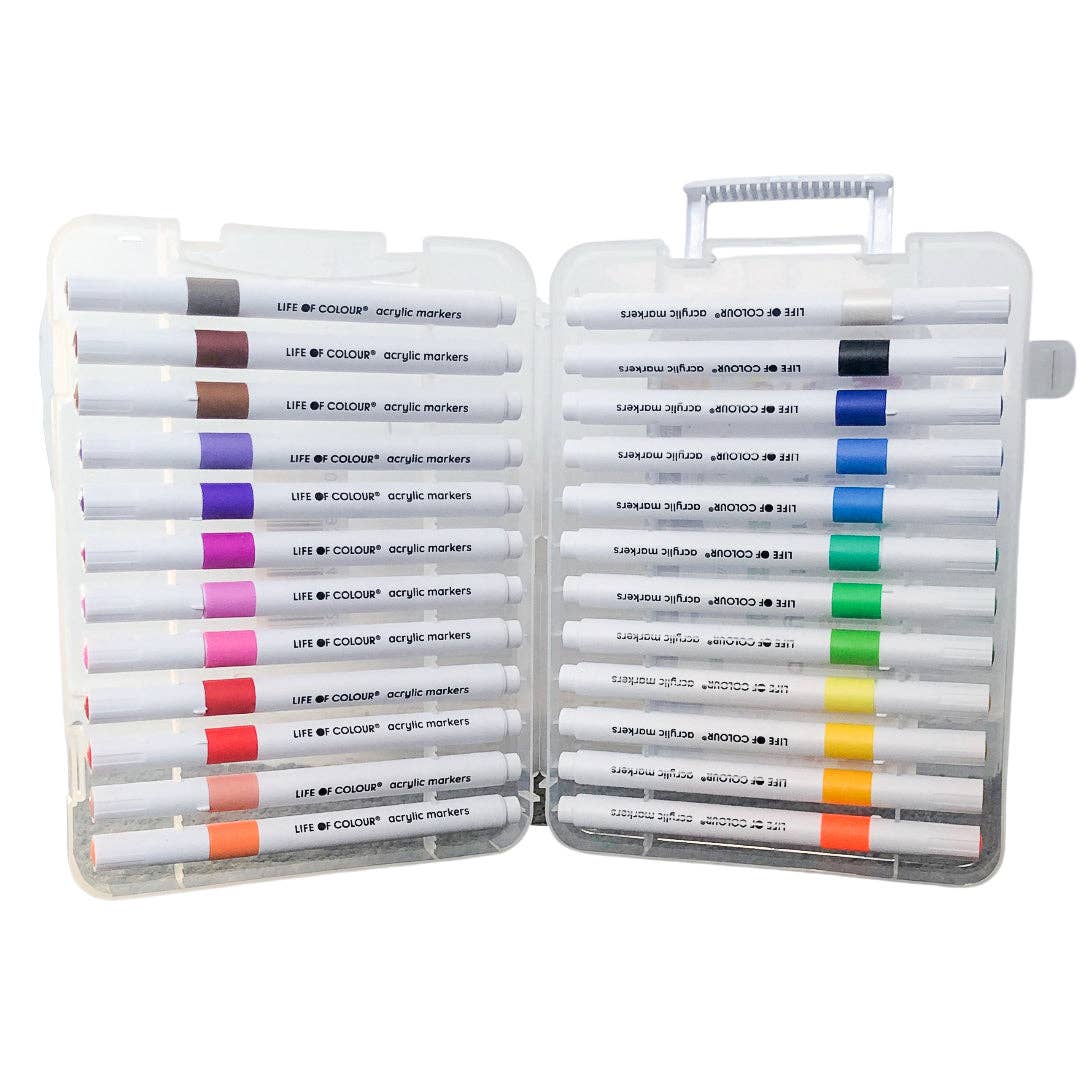 Life of Colour Acrylic Markers Classic Colours Set of 24 Stationary Art and Craft for Kids 3yrs+