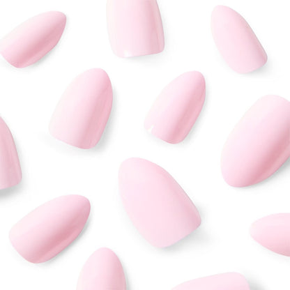 OXX Cosmetics 24 Pack Artificial Nails with Adhesive - Almond Shape, Pink