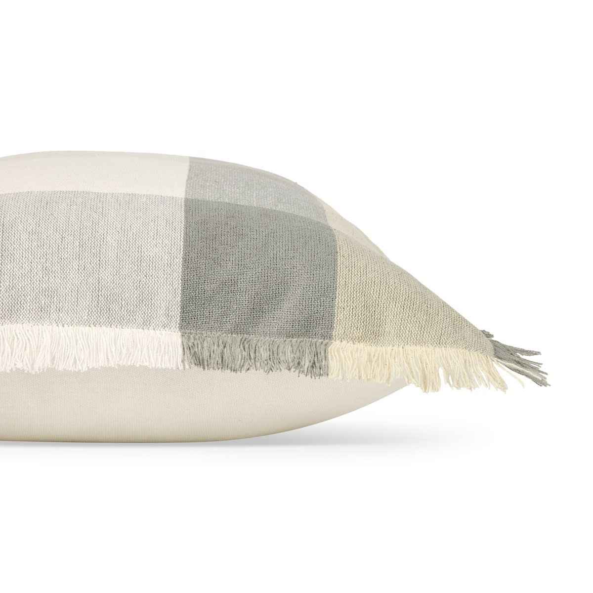 43cm Check Fringe Cushion