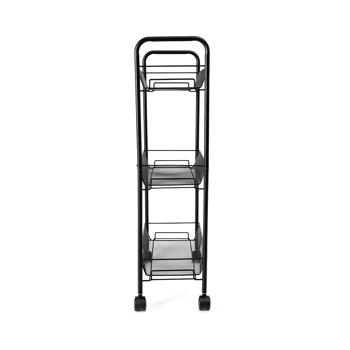 Slim Line Metal Trolley Black