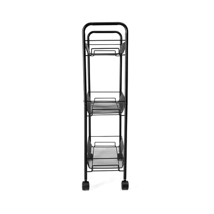 Slim Line Metal Trolley Black