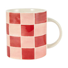 Pink Red Grid Mug