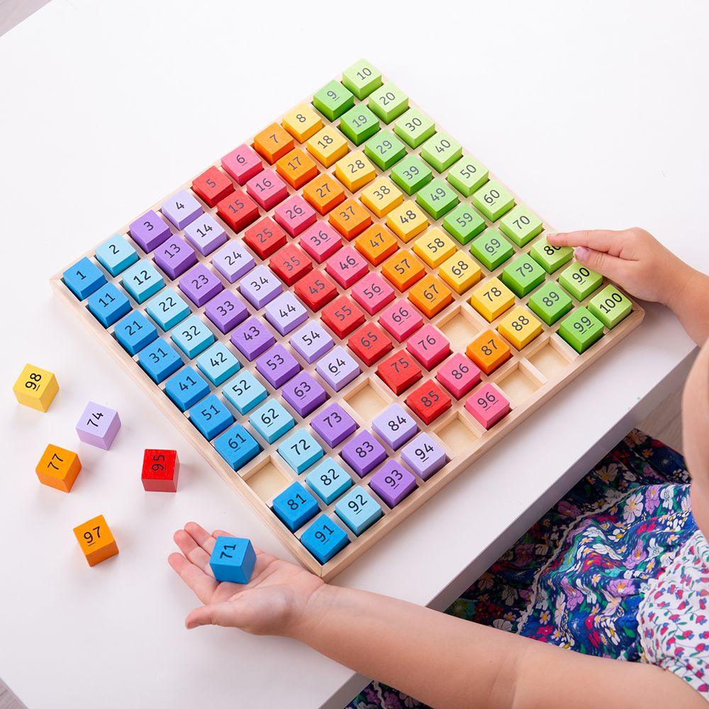 BigJigs Number Tray 1-100 Early Math STEM Cognitive Developmental Toys for Toddlers 3yrs+