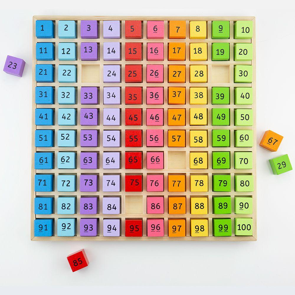 BigJigs Number Tray 1-100 Early Math STEM Cognitive Developmental Toys for Toddlers 3yrs+