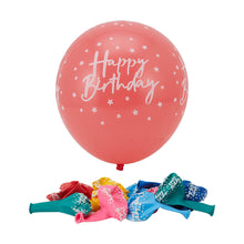 12 Pack Multi Colour Happy Birthday Balloons