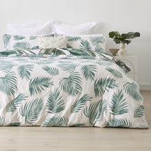Bryony Cotton Rich Reversible Quilt Cover Set - Queen Bed, Green