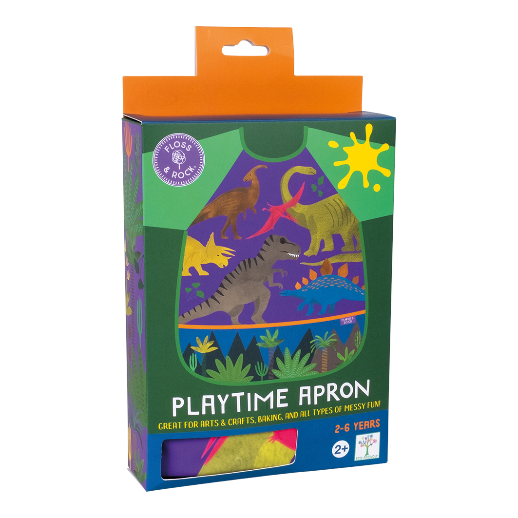 Floss & Rock Playtime Waterproof Apron Dinosaur Mess Play Practical Life Materials 2-6yrs