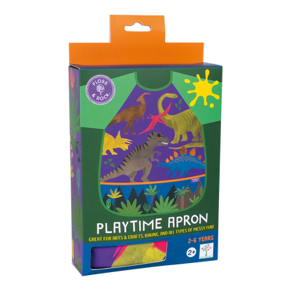 Floss & Rock Playtime Waterproof Apron Dinosaur Mess Play Practical Life Materials 2-6yrs