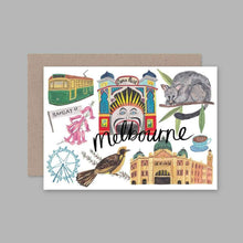 Melbourne Greeting Card by AHD Paper Co Travel Postcard Melbourne Australia Theme