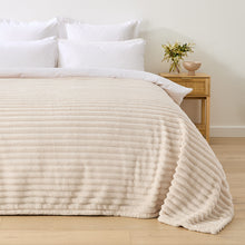Plush Ribbed Blanket - Double/Queen Bed, Ivory