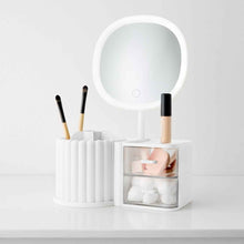 Cosmetic Organiser with Mirror - White